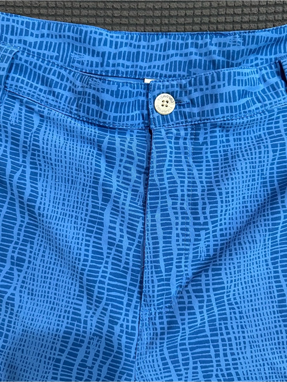 Columbia PFG Blue Pattern Fishing Shorts Omni Shield Mens 40x10 - Picture 2 of 7